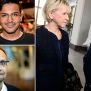 Philip Botström, SSU och Ulf Bjereld, Socialdemokrater för tro och solidaritet, till vänster. Utrikesminister Margot Wallström (S) och statsminister Stefan Löfven (S) till höger.