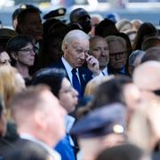 Joe Biden och Donald Trump under årsdagen av 11 september-attackerna i New York. 