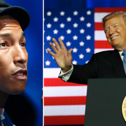 Pharrell Williams, Donald Trump. Arkivbilder. 