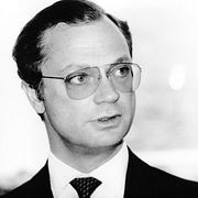 Porträtt på kung Carl XVI Gustaf taget 1989.