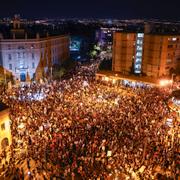 Lördagskvällens demonstration i Jerusalem.