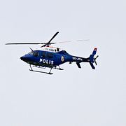 En polishelikopter under en insats. Bilden är en arkivbild.