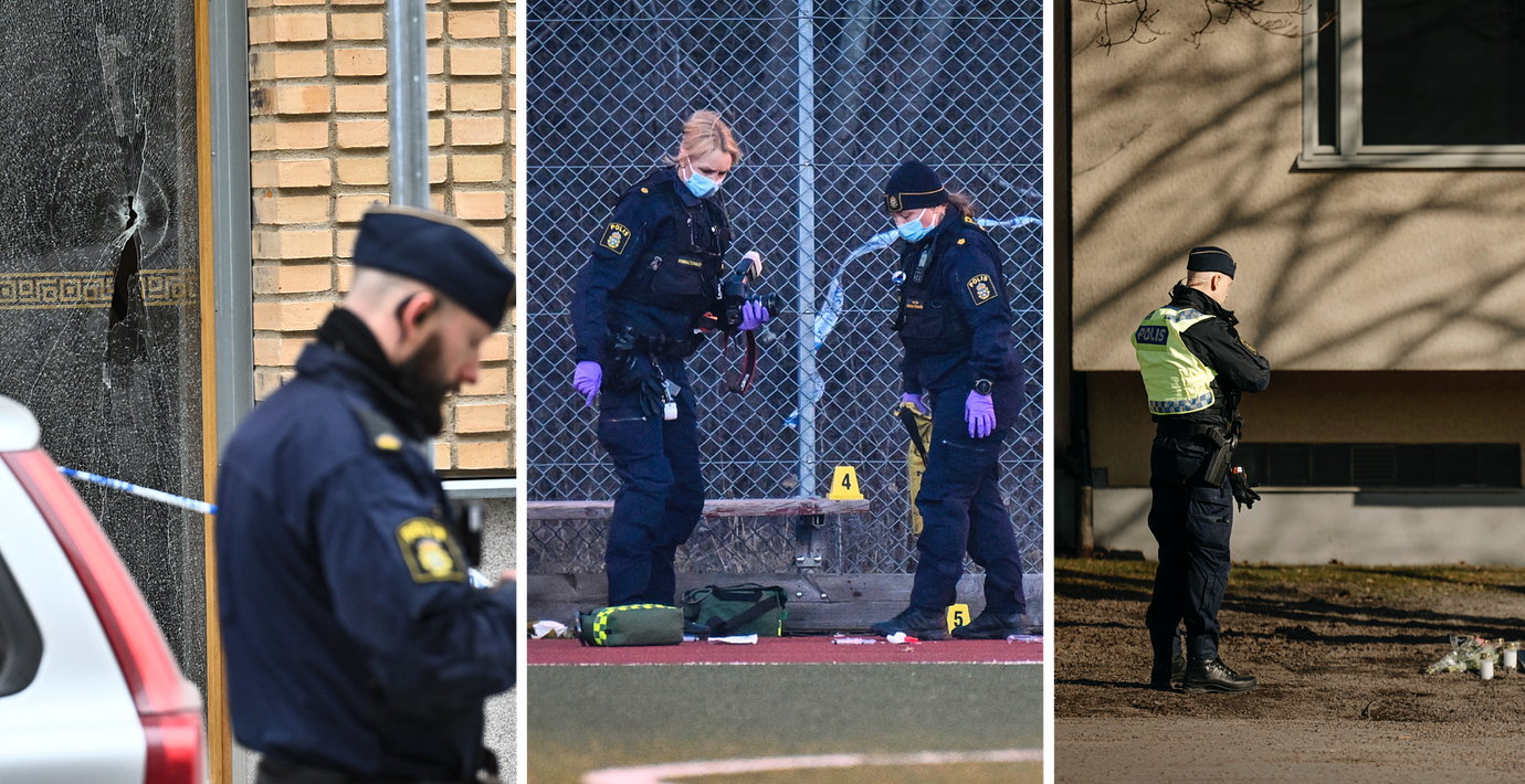Tre skjutningar har inträffat i Sverige under de senaste två dygnen.