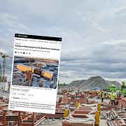 Arkivbild från Stegras bygge och faksimil från Bloomberg. 