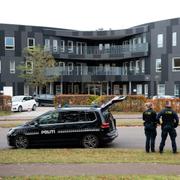 Polisen på plats vid brottsplatsen.