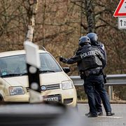 Bild från polisinsats under måndagen. 