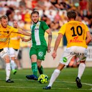 Hammarbys Darijan Bojanic under måndagens fotbollsmatch i allsvenskan mellan Falkenbergs FF och Hammarby IF.