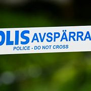 Polisavspärrning. Genrebild.