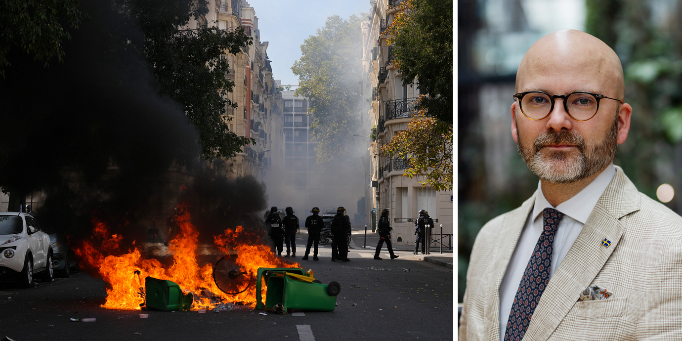 Protester i Frankrike/Charlie Weimers
