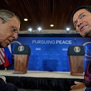 Rysslands utrikesminister Sergej Lavrov  och USA:s utrikesminister Marco Rubio under ett möte förra året.