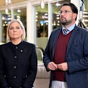 Ulf Kristersson (M), Magdalena Andersson (S) och Jimmie Åkesson (SD).