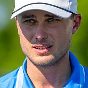 Ludvig Åberg under natten.