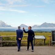 Arkivbild: Federal Reserve kunde hålla sitt möte i Jackson Hole med fysisk närvaro 2019. Här Fed-chefen Jerome Powell tillsammans med dåvarande Bank of England-chefen Mark Carney. 