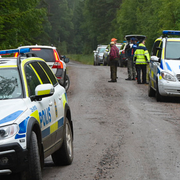 Polisen på plats i Hudiksvall.