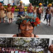 En demonstrant i Belém på lördagen.