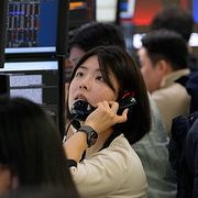 Illustrationsbild. Sydkoreansk trader.