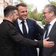 Zelenskyj, Macron och Starmer. 