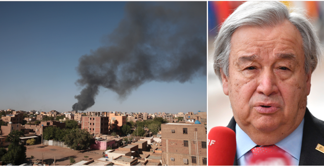 Rök över Khartum/António Guterres . TT.