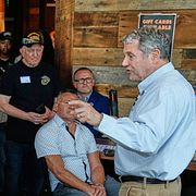 Arkivbild från 16 juli: Sherrod Brown under ett kampanjmöte i Akron.