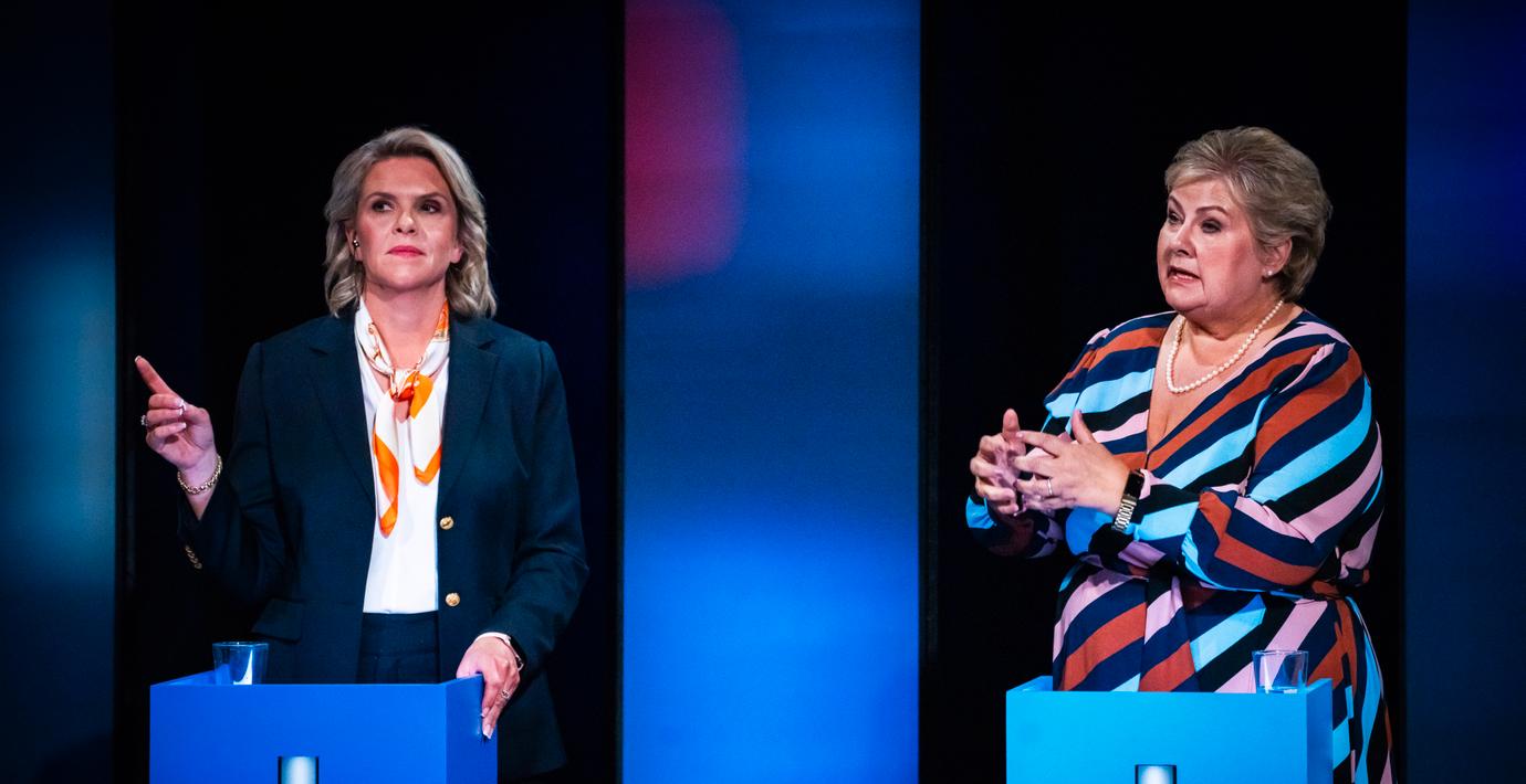 Listhaug och Solberg i NRK i går.