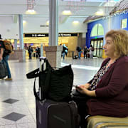 Passagerare på El Pasos flygplats.
