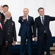 Brics-ländernas dåvarande ledare under ett möte 2019.