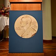 En logga föreställande ett Nobelpris.