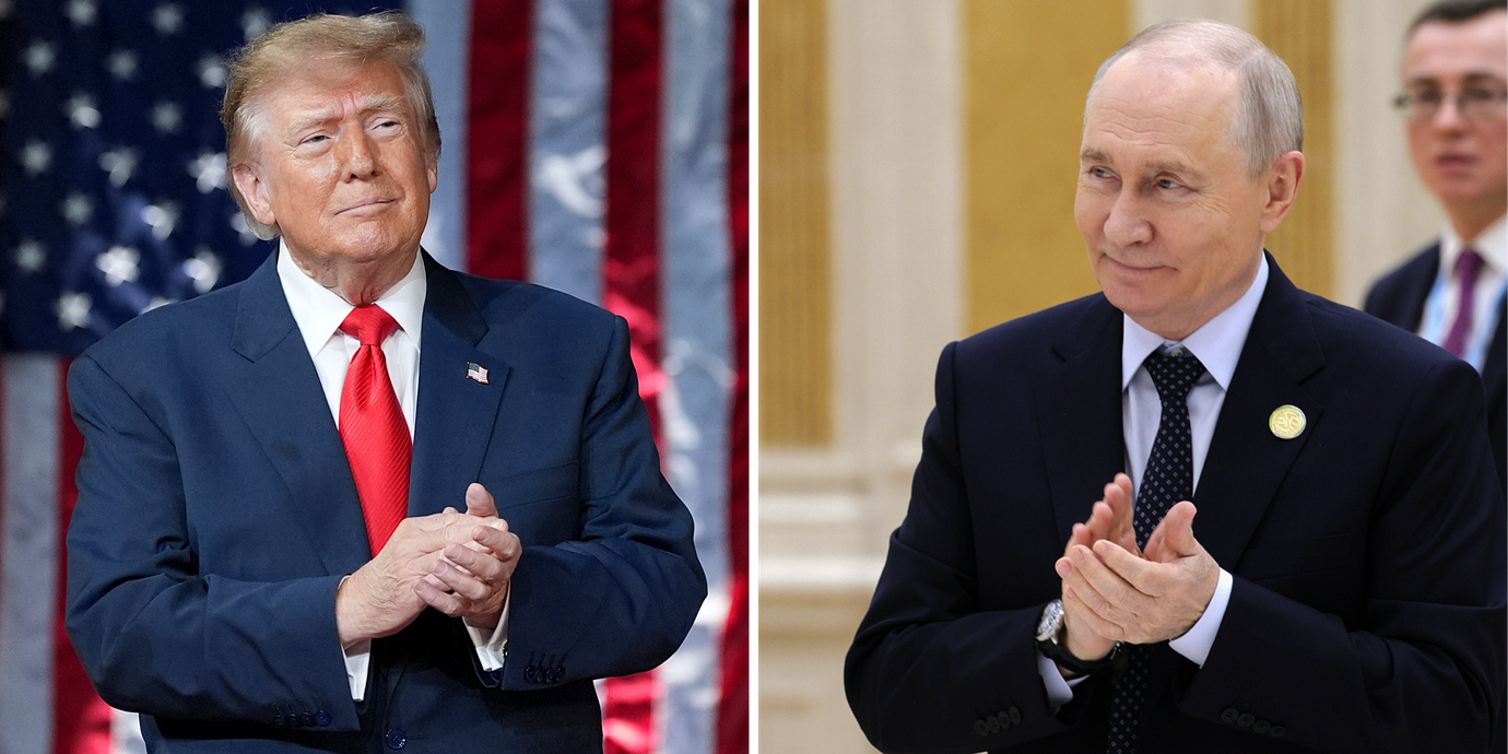 USA:s och Rysslands presidenter Donald Trump och Vladimir Putin.