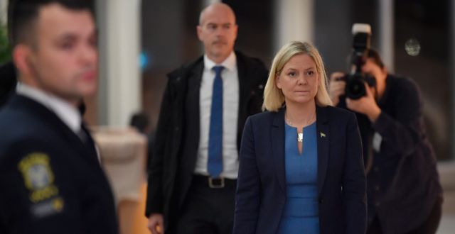 Magdalena Andersson efter att hon meddelat sitt entledigande från statsministerposten.  Pontus Lundahl/TT / TT NYHETSBYRÅN