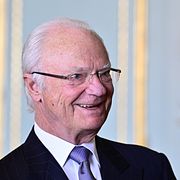 Kung Carl Gustaf och drottning Silvia håller en mottagning med anledning av kungens nära förestående 80-årsdag på Stockholms slott.