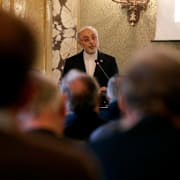 Irans kärnenergichef Ali Akbar Salehi under en konferens i Rom 2017.