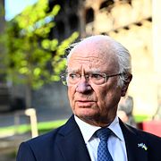 Kung Carl Gustaf under besöket i Ukraina tidigare i april.