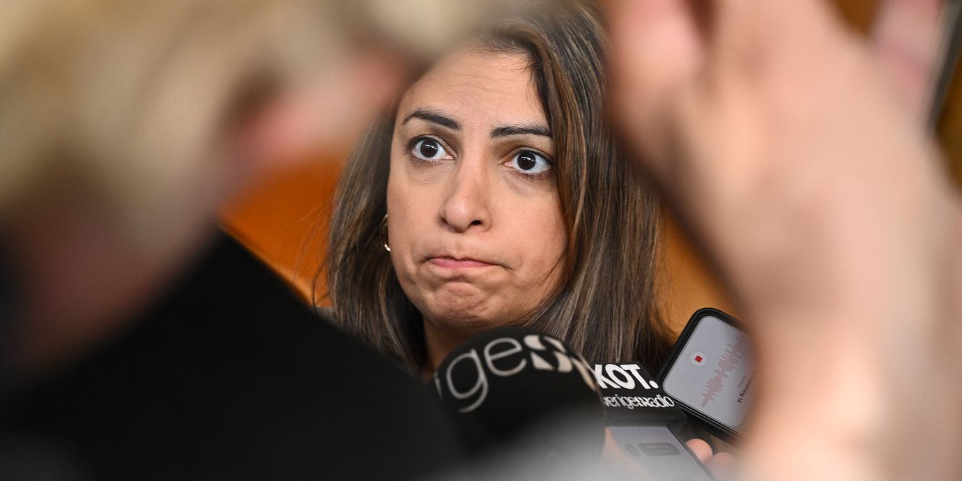 Vänsterpartiets partiledare Nooshi Dadgostar.