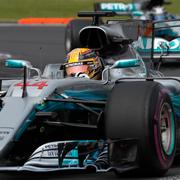 Lewis Hamilton, Mercedes, under dagens GP-lopp i Mexiko.