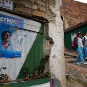 En valaffisch i staden Zipaquira norr om Bogota. 