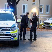 Bild från polisinsatsen i Bagarmossen, 23 oktober.
