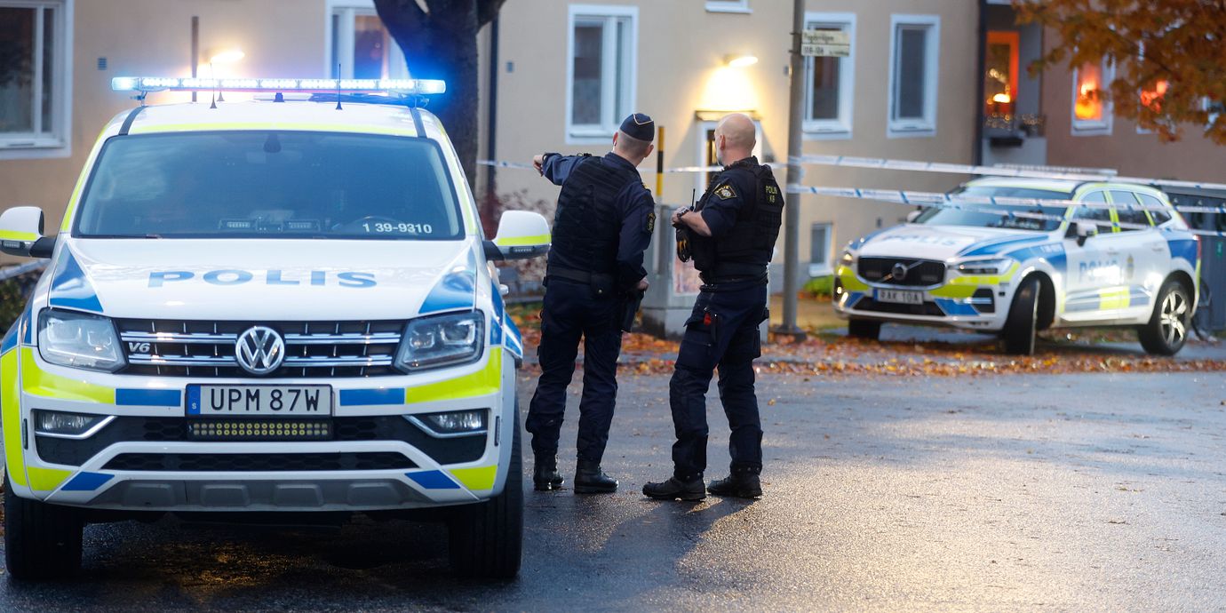 Bild från polisinsatsen i Bagarmossen, 23 oktober.