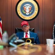 Donald Trump i det ökända ”situation room” i Vita huset. 