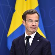Statsminister Ulf Kristersson (M) under en pressträff. Arkivbild.