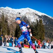 Julia Simon under skidskytte-VM i Lenzerheide.