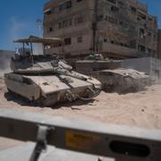 Israeliska stridsvagnar i södra Gaza den 3 juli 2024.