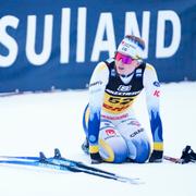 Moa Ilar efter 10 km klassisk stil i världscupen i Trondheim den 17 december i år. 