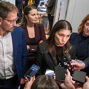 Företrädare för de rödgröna partierna i riksdagens socialförsäkringsutskott.