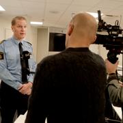 Josef Wiklund, lokalpolisområdeschef i Medelpad, håller en pressträff med anledning av söndagens olycka i Timrå