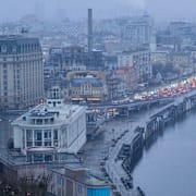 Kyiv under ett strömavbrott orsakat av ryska attacker tidigare i december. 