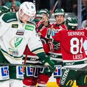 Frölundas Nicklas Lasu jublar efter 3–1.