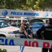Polisinsats efter skjutningen i Madrid. 