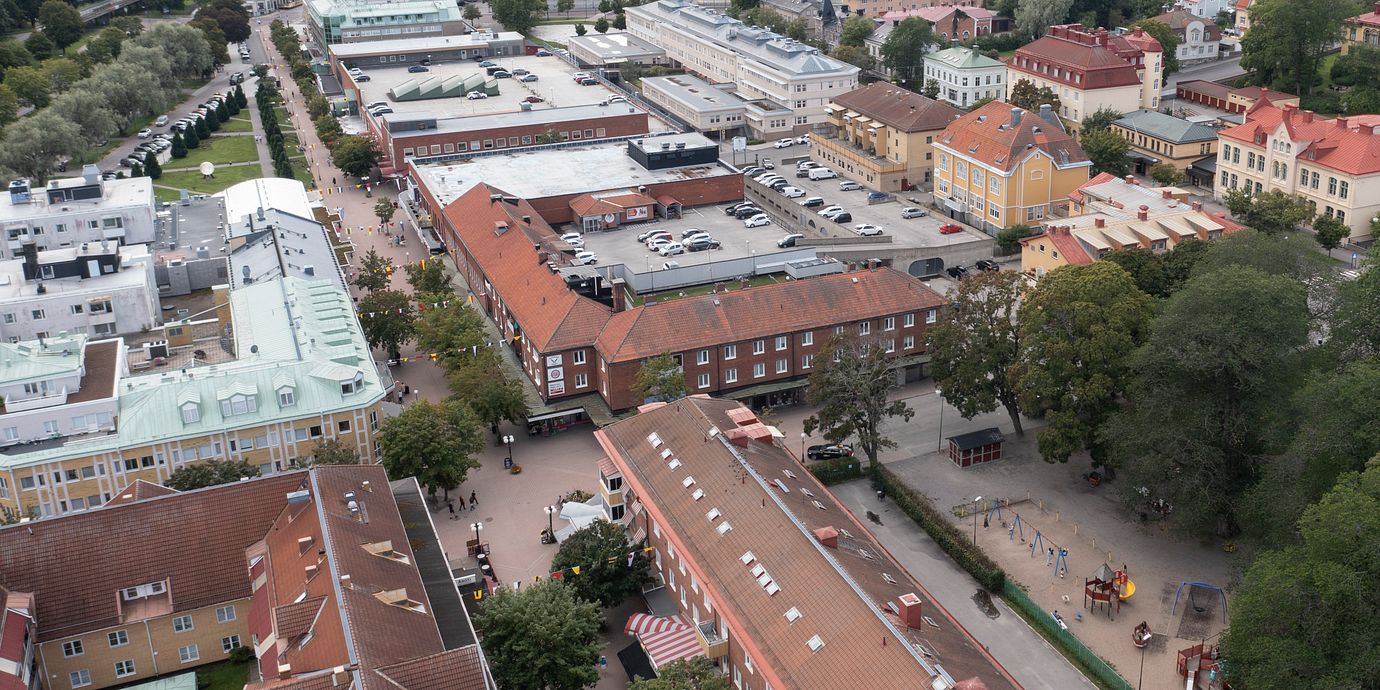 Centrala Söderhamn från ovan.