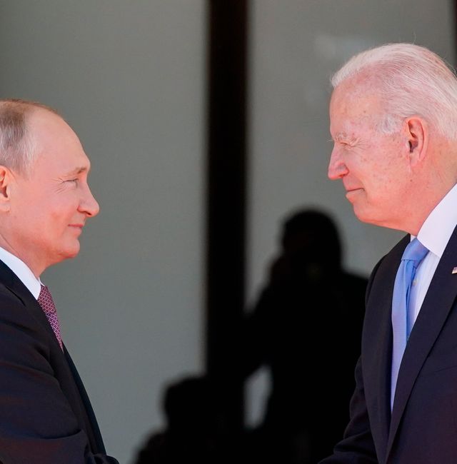 USA:s president Joe Biden och Rysslands president Vladimir Putin. Patrick Semansky / AP