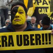 Demonstration mot Uber i Argentina